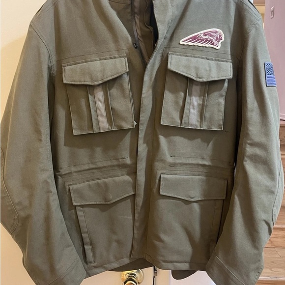 Authentic Indian Motorcycle Riding Military Green Jacket Guard Size M - Picture 1 of 5